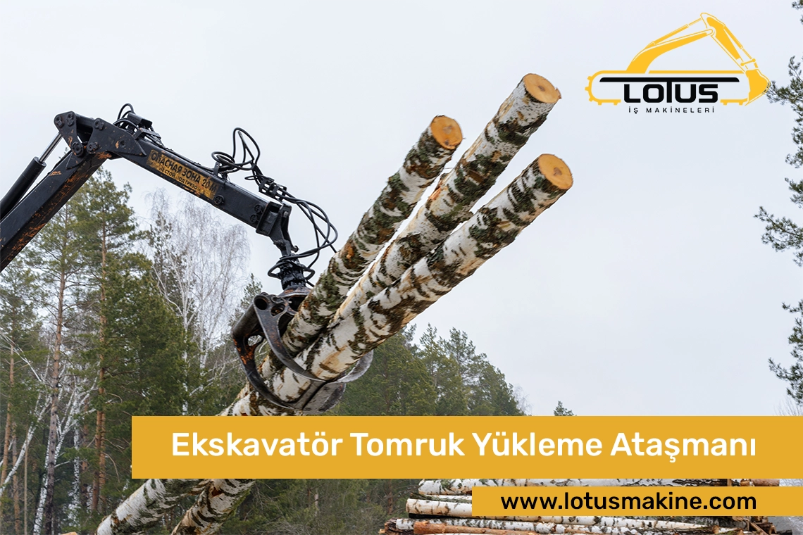 İş Makinası Ataşmanları: Fiyatlar, Çeşitler ve Avantajlar - Lotus Makine İş Makinası Ataşmanları - Ekskavatör Tomruk Yükleme Ataşmanı